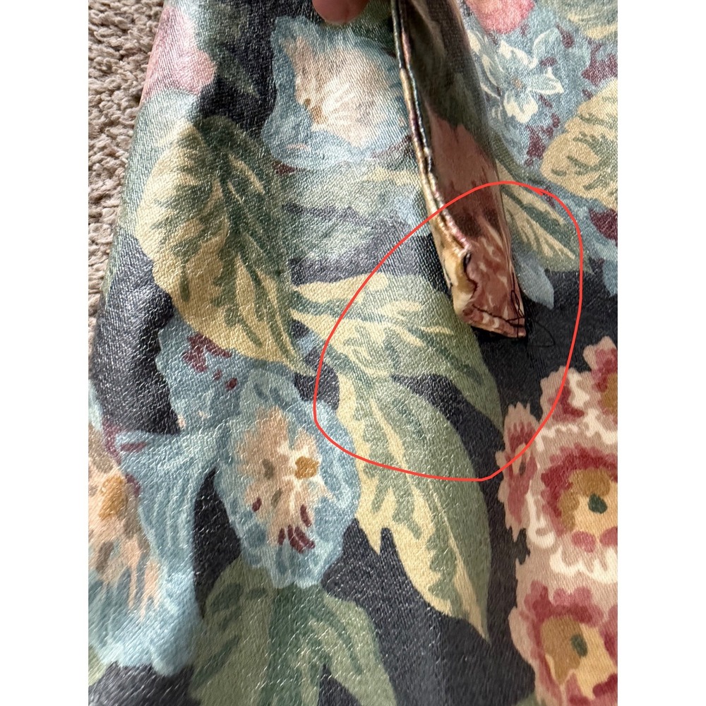 Vintage Nordic House Designs NYC Floral Print Long Coat Jacket Outerwear Size L - Picture 6 of 8